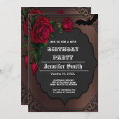 40. Geburtstag Party Gothic Red Einladung (Vorne/Hinten)