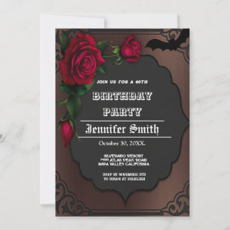 40. Geburtstag Party Gothic Red Einladung