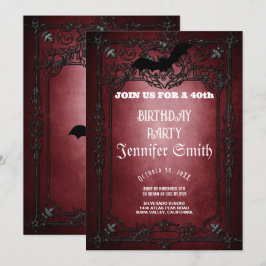 40. Geburtstag Party Gothic Red Einladung