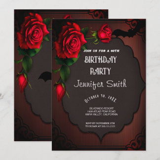 40. Geburtstag Party Gothic Red Einladung