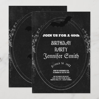 40. Geburtstag Party Gothic Red Einladung