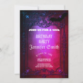 40. Geburtstag Party Gothic Red Einladung (Vorderseite)