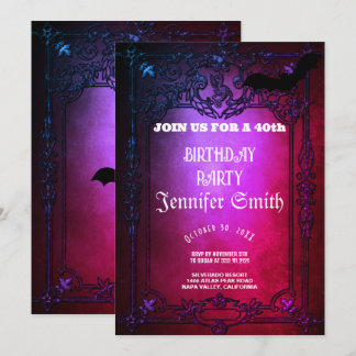 40. Geburtstag Party Gothic Red Einladung