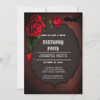 40. Geburtstag Party Gothic Red Einladung