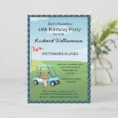 40. Geburtstag Party Herren Golf Theme Party Einladung (Stehend Vorderseite)