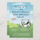40. Geburtstag Party Herren Golf Theme Party Einladung (Vorne/Hinten)