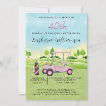 40. Geburtstag Party Lady Golfer Thema Einladung