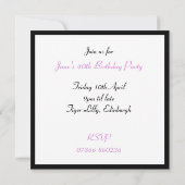 40. Geburtstag Party Leopard Schuhputzaktion Einladung (Rückseite)