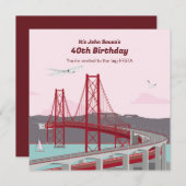 40. Geburtstag Party Lissabon Bridge Einladung (Vorne/Hinten)