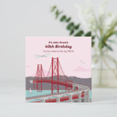 40. Geburtstag Party Lissabon Bridge Einladung (Stehend Vorderseite)