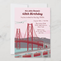 40. Geburtstag Party Lissabon Brücke bei Sonnenunt