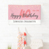 40. Geburtstag Party mit Confetti Pink Banner (Insitu)