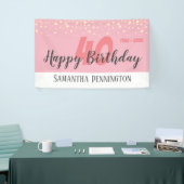 40. Geburtstag Party mit Confetti Pink Banner (Messeveranstaltung)