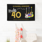40. Geburtstag Party Musikgitarren Rock and Roll Banner (Insitu)
