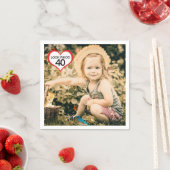 40. Geburtstag Party Napkins mit Foto Serviette (Beispiel)