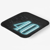 40. Geburtstag Party Neon Sign auf Brick Pappteller (Gewinkelt)