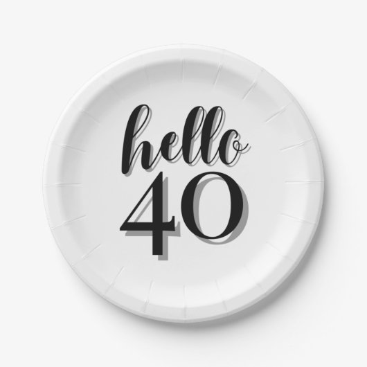 40. Geburtstag Party Pappteller (Vorderseite)