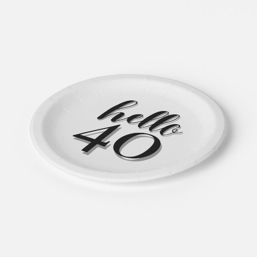 40. Geburtstag Party Pappteller (Schrägansicht)