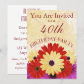 40. Geburtstag Party Personalisierte Einladung (Vorne/Hinten)