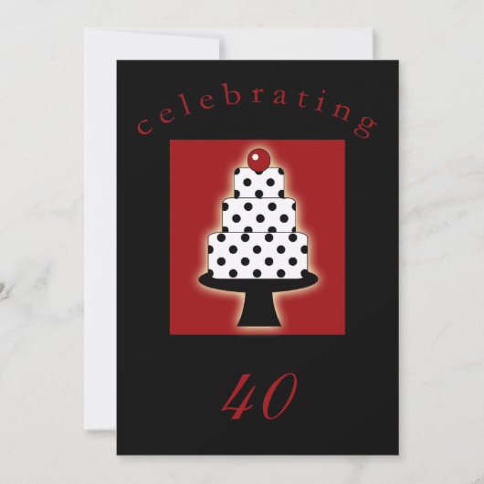 40. Geburtstag Party Personalisierte Einladung (Vorderseite)