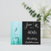 40. Geburtstag Party Personalisierte Einladung (Stehend Vorderseite)