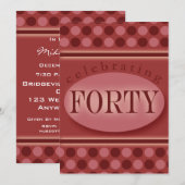 40. Geburtstag Party Personalisierte Einladung (Vorne/Hinten)