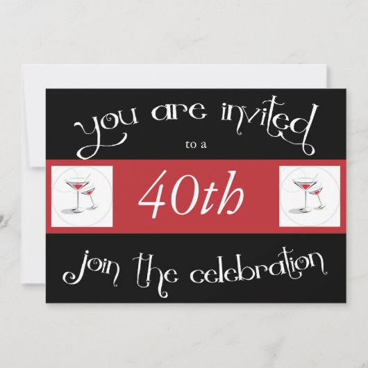 40. Geburtstag Party Personalisierte Einladung (Vorderseite)