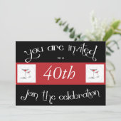 40. Geburtstag Party Personalisierte Einladung (Stehend Vorderseite)