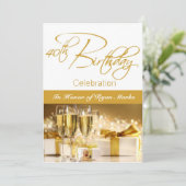 40. Geburtstag Party Personalisierte Einladung (Stehend Vorderseite)