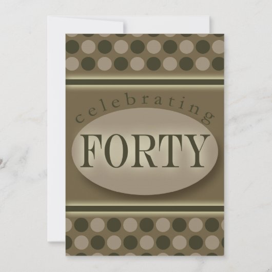 40. Geburtstag Party Personalisierte Einladung (Vorderseite)