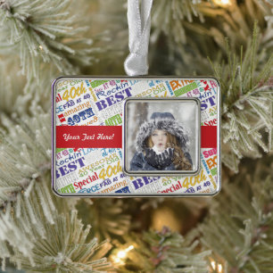 40. Geburtstag Party Personalisierte Geschenke Rahmen-Ornament Silber