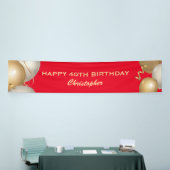 40. Geburtstag Party Red and Gold Balloons Banner (Messeveranstaltung)