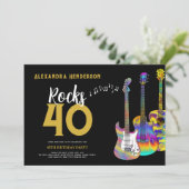 40. Geburtstag Party Rock and Roll Einladung (Stehend Vorderseite)