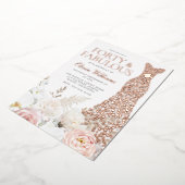 40. Geburtstag Party Rose Gold Folieneinladung (Gedreht)