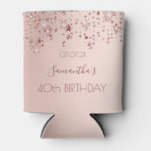 40. Geburtstag Party Rose Gold rosa Sterne Dosenkühler (Vorderseite)