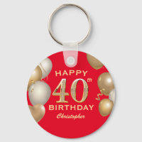 40. Geburtstag Party Rot und Gold Ballons