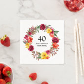 40. Geburtstag Party Roter Gelbfall Serviette (Beispiel)