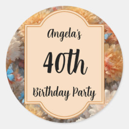 40. Geburtstag Party Runder Aufkleber
