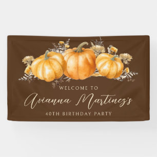 40. Geburtstag Party Rustic Boho Fall Pumpkin Banner