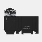 40. Geburtstag Party Schwarz-weiß Monogram vielen  Geschenkschachtel (Ungefaltet)