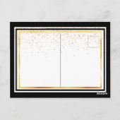 40. Geburtstag Party Schwarz-weiße Goldeinladung Postkarte (Rückseite)