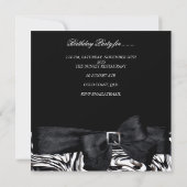 40. Geburtstag Party Schwarz-weißer Abstrakter Bow Einladung (Rückseite)