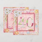 40. Geburtstag Party Scrapbooking Stil Einladung (Vorne/Hinten)