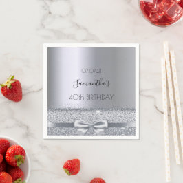 40. Geburtstag Party Silberbogen Serviette