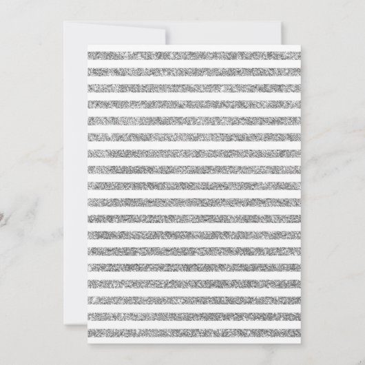 40. Geburtstag Party - Silberweiß Einladung (Rückseite)