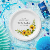 40. Geburtstag Party Sonnenblume Daisy Custom Pappteller (Party)