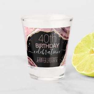 40. Geburtstag Party Stone und Gold Shot Glas