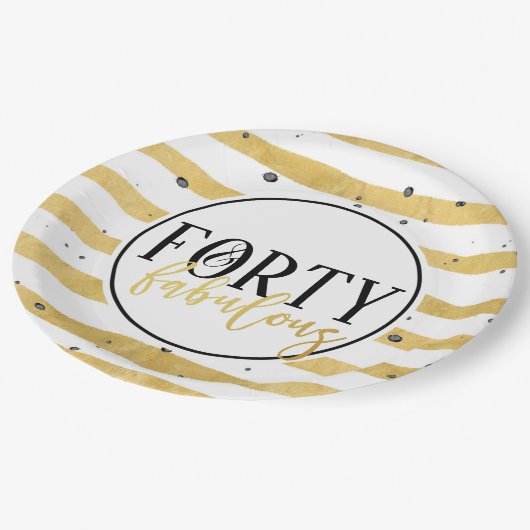 40. Geburtstag Party Teller (Schrägansicht)