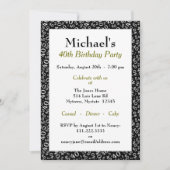 40. Geburtstag Party Thema Schwarz-Weiß-Muster Einladung (Vorderseite)