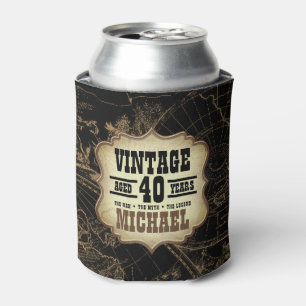 40. Geburtstag Party Vintages Thema Weltkarte Dosenkühler
